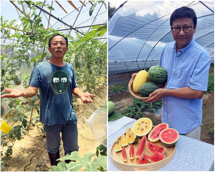 圖左,小牛農場負責人陳志祥;圖右,漁護主任陳益民。徐子琪攝