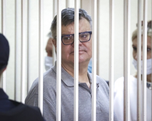 白俄羅斯銀行家、反對派人物巴巴里科，被裁定貪污罪成。AP圖片