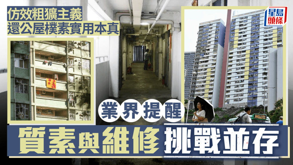每日雜誌|仿效粗獷主義 還公屋樸素實用本真 外牆不粉刷不批灰減成本 業界提醒質素與維修挑戰並存