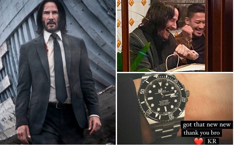 奇洛李維斯向電影特技人送上名錶。