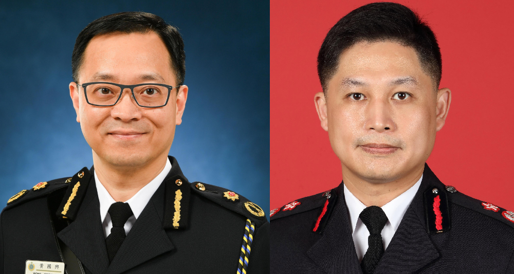 黃國興（左）與楊恩健即將分別成為懲教署署長及消防處處長。