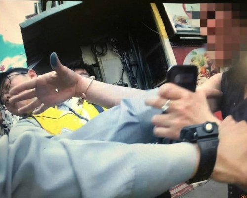大陸婦人買衣服裝拒付款掌摑警員被捕。網上圖片