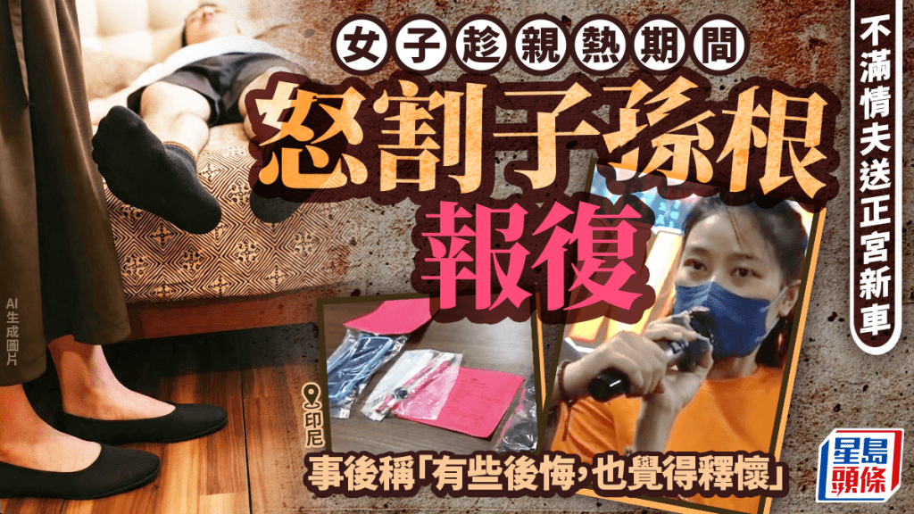 印尼28歲女不滿情夫送正宮新車 旅館親熱期間掏𠝹刀割斷生殖器報復