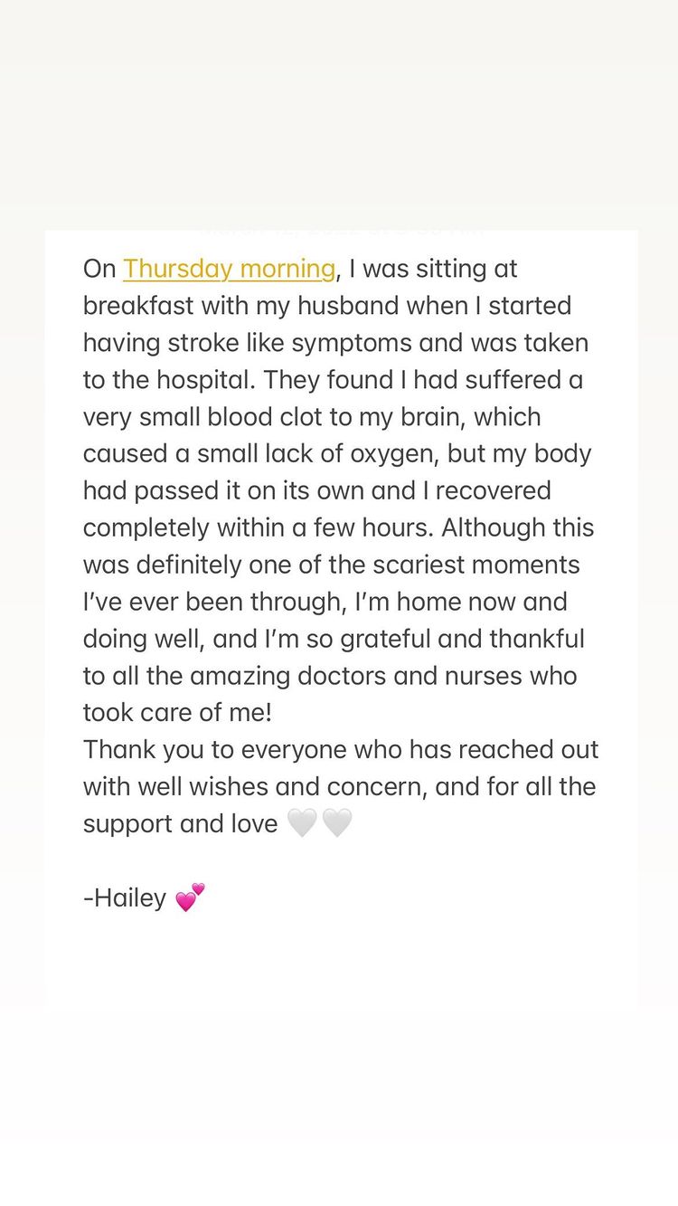 Hailey ​在社交網詳細交代病發及送院經過。 