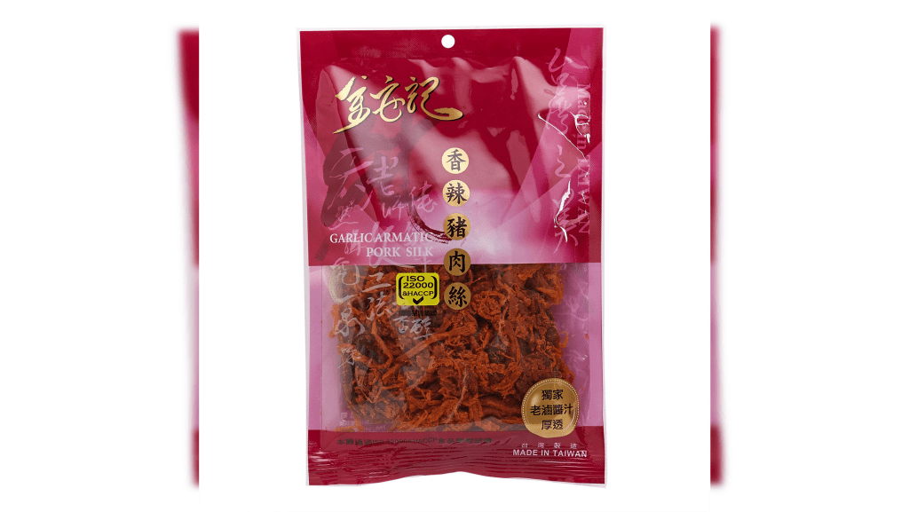 金安記香辣豬肉絲或含禁用染色料蘇丹紅  食安中心籲勿食用。網圖