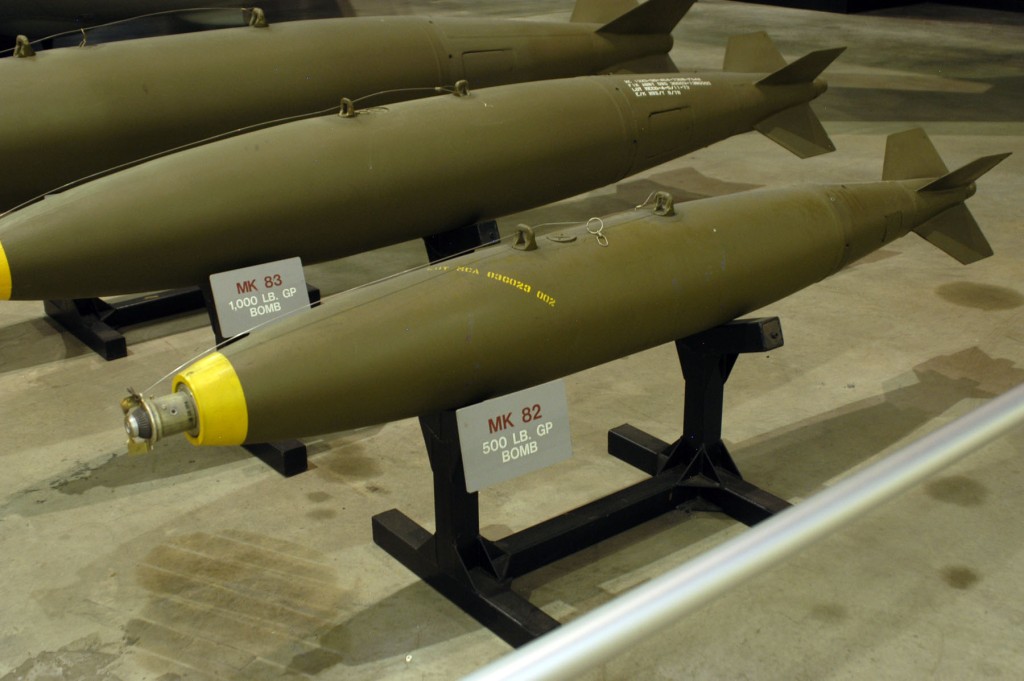 Mk-82無導引低阻炸彈，廣泛裝備於西方國家的空軍。