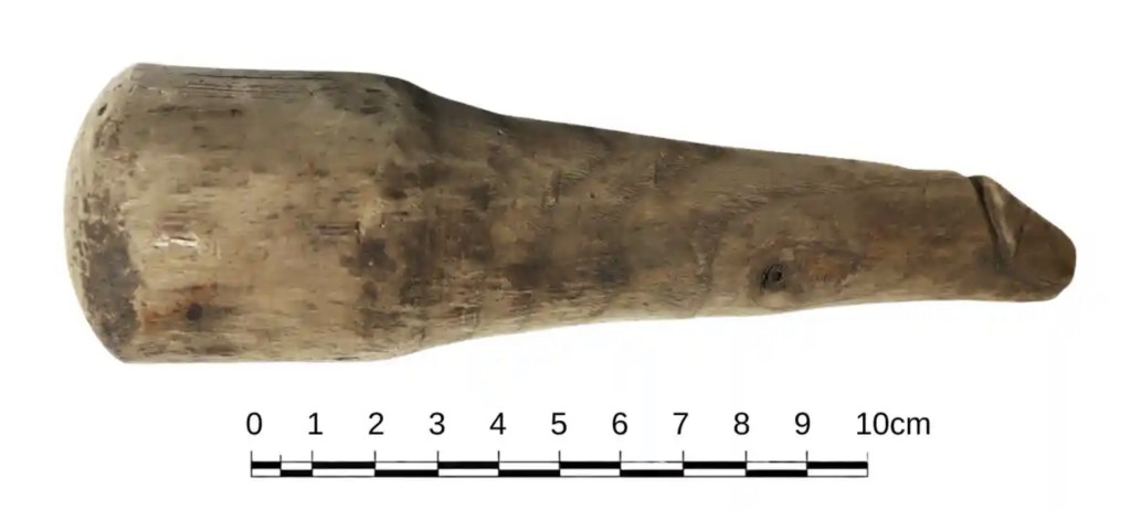 疑被分错类的古罗马木制棒装文物长约16厘米。 网上图片