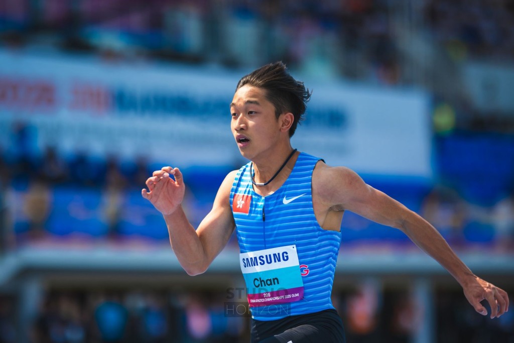 陳一樂躋身100米準決賽。香港田總FB 圖 陳一樂躋身100米準決賽。香港田總FB 圖
