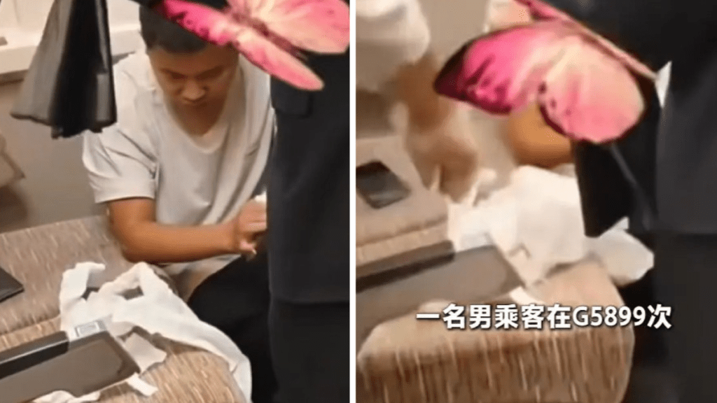 赴广州高铁疑有男子于座位旁大便，官方指暂未接获通知。