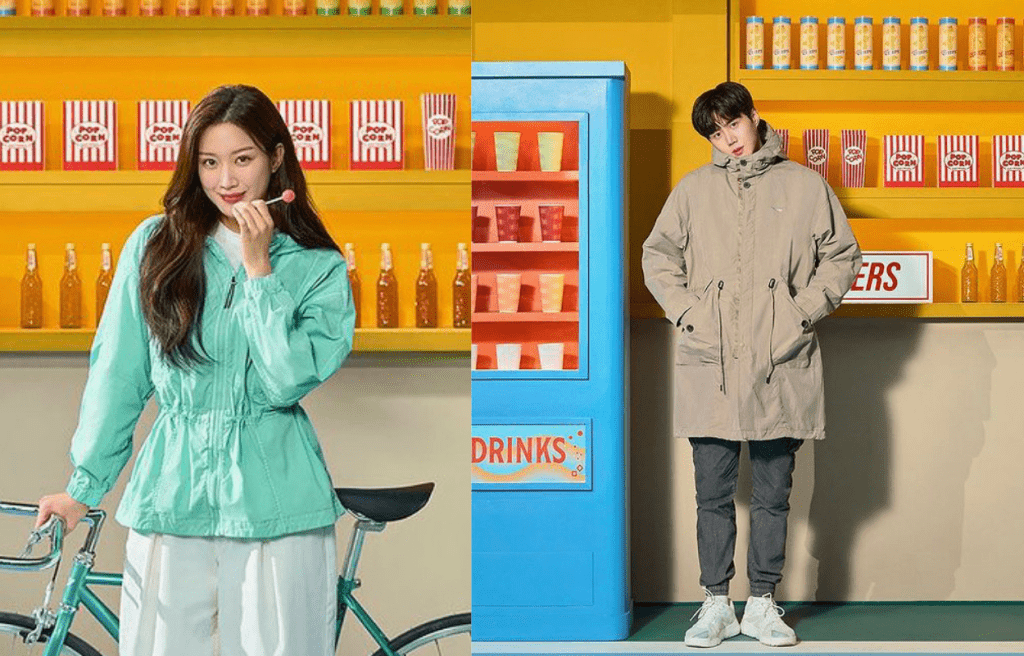 左/採用束腰設計的薄荷綠色環保外套,有助女士修飾腰綫;右/卡其色束腰長身外套。