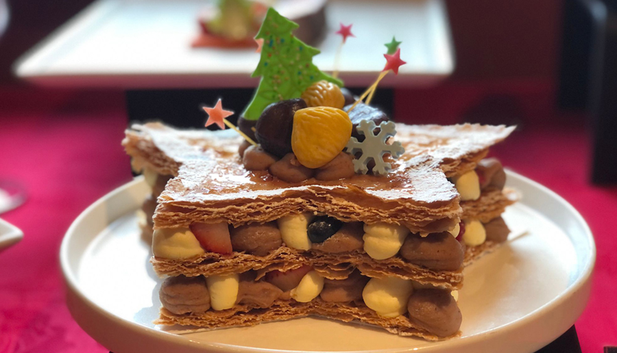 粟子杂莓拿破仑$450 (酒店餐厅供应）