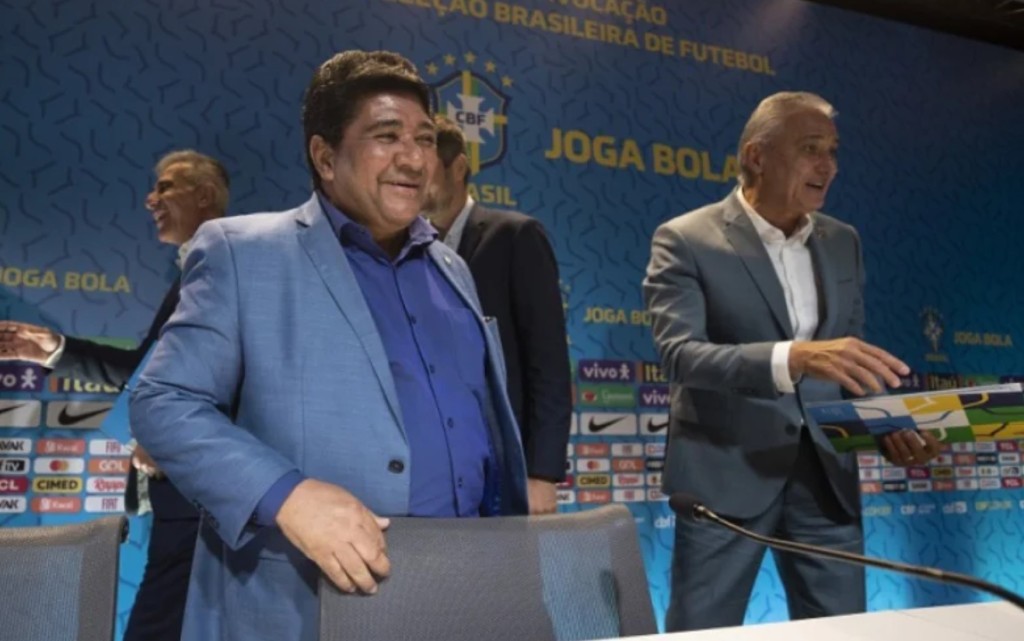 巴西足总主席罗德里格斯(左)否认与任何人有过接触。巴西足总官网图片