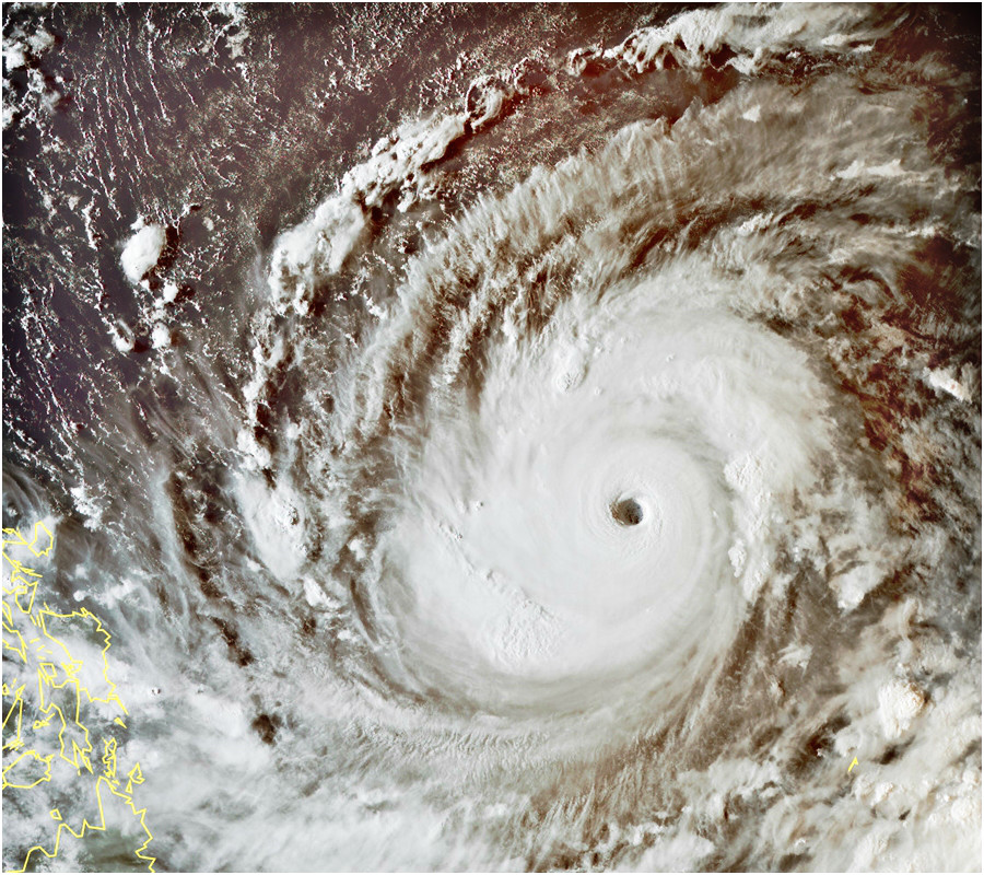 超強颱風山竹。日本氣象廳衛星圖片