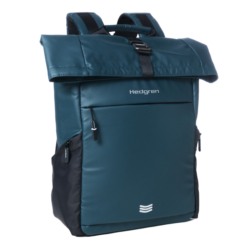 Hedgren Commute系列藍綠色捲蓋式背囊/原價$890、特價$445。