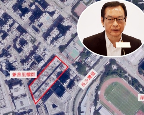兼善里建築群是兩列樓高9層的舊樓。小圖為韋志成。