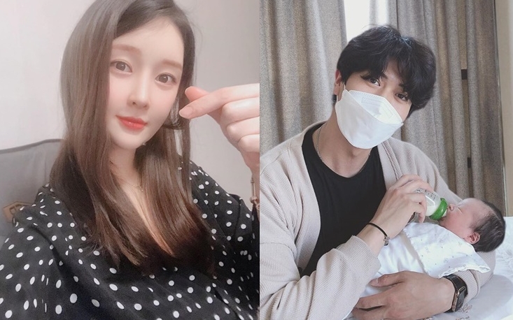 韓雅凜一索得男，老公第一時間幫手餵奶。