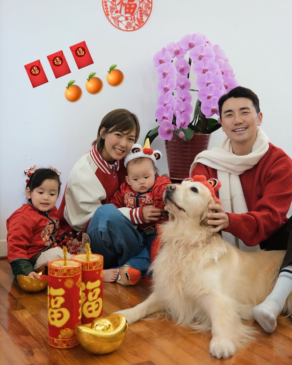 Inez與洪永城結婚4年育有兩名女 兒，家中有快將3歲的小 姐姐Amber與9個月大的妹 妹Beryl，還有一隻萌爆 的8歲狗狗Molly，組成幸福的五口之家。（圖片來源：ig@inez_leong）