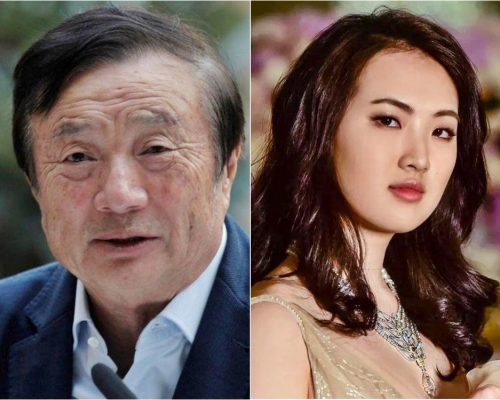 華為CEO任正非(左)指當小女兒姚安娜(右)出道後才知道當藝人的苦,結果遭網民狠批。網圖