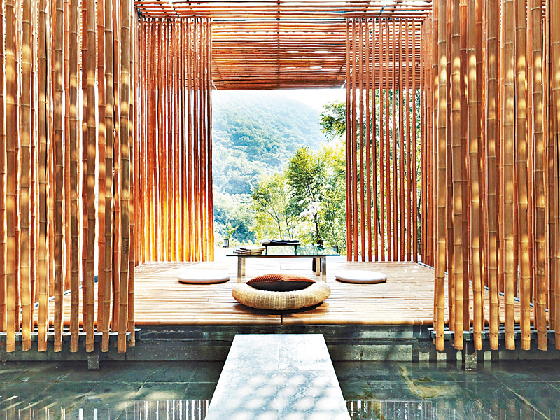 ●以竹構建的竹屋設計充滿禪意。
