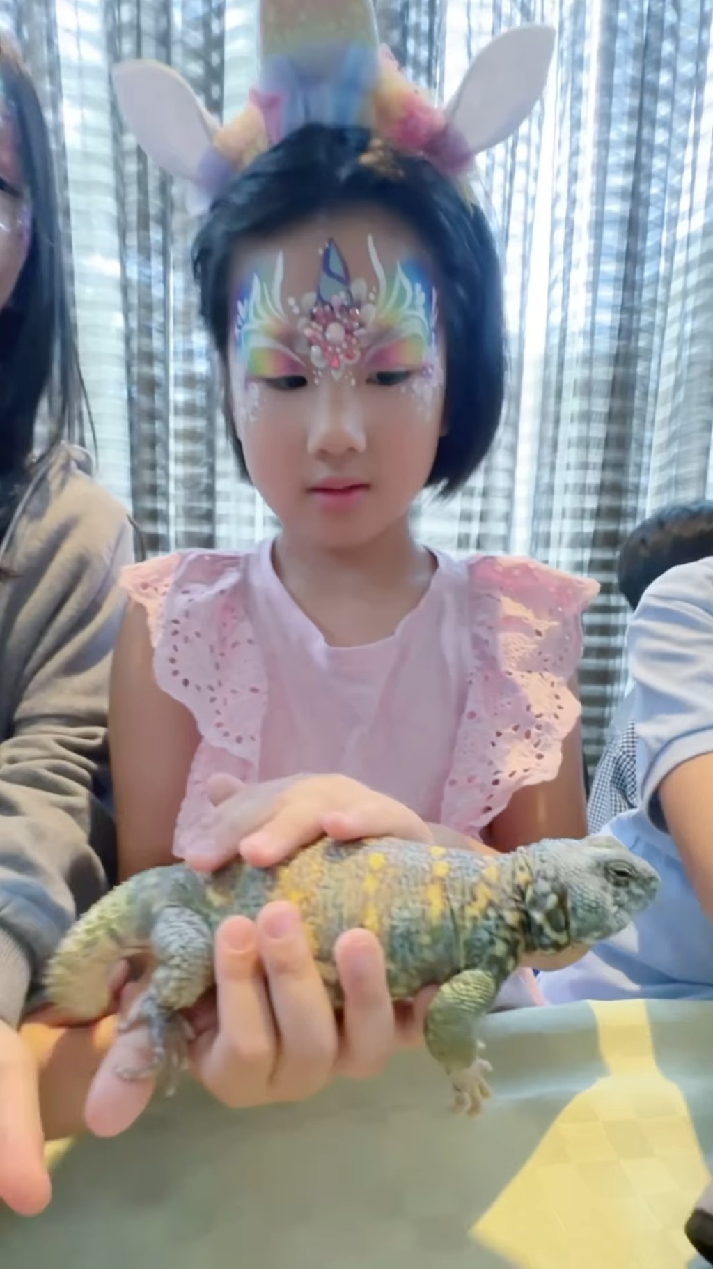 Tanya捧着鬆獅蜥。