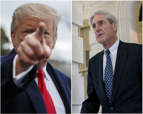米勒(右)已完成「通俄門」調查，特朗普批評調查是政治迫害。 AP  