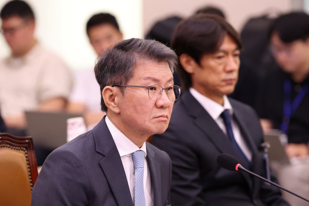 前南韓足球協會（KFA）會長鄭夢奎於2026年7月30日在南韓首爾國會出席聽證會，就大韓足總營運爭議作供。路透社
