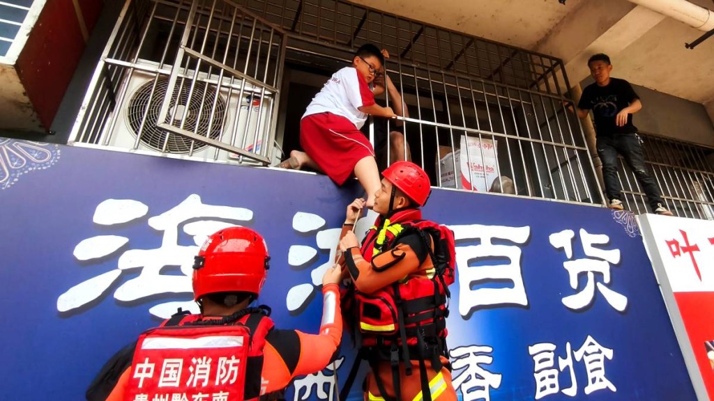 貴州榕江縣洪災已造成6人遇難。新華社