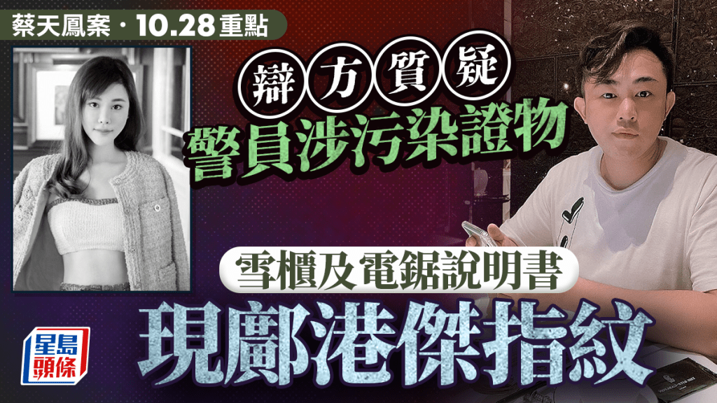 蔡天鳳案・今日重點｜辯方質疑警員涉污染證物 雪櫃、電鋸說明書有鄺港傑指紋