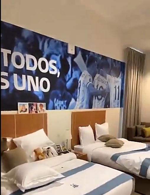阿根廷球员世杯期间所住的房间。网上图片