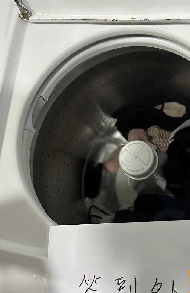 洗衣机内有一透明款自慰棒。