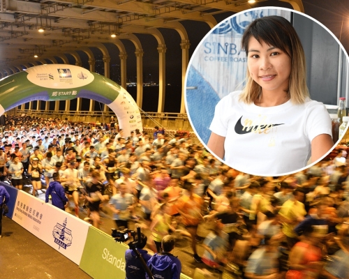 田徑隊代表姚潔貞(圓圖)冀當局允復辦馬拉松賽。資料圖片