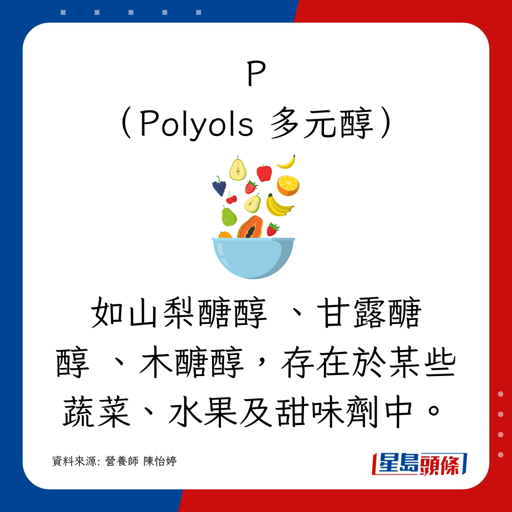 甚么是低FODMAP饮食？P（Polyols 多元醇）