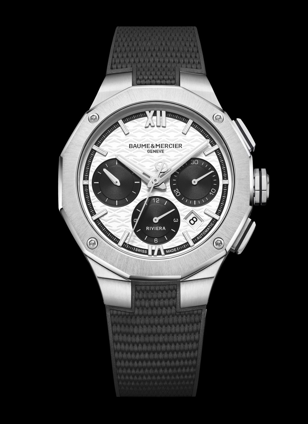 Baume & Mercier Riviera Chronograph 10865,錶殼:41mm不鏽鋼/ 機芯:Valjoux 7753自動/ 售價:$30,000。 Baume & Mercier Riviera Chronograph 10865,錶殼:41mm不鏽鋼/ 機芯:Valjoux 7753自動/ 售價:$30,000。