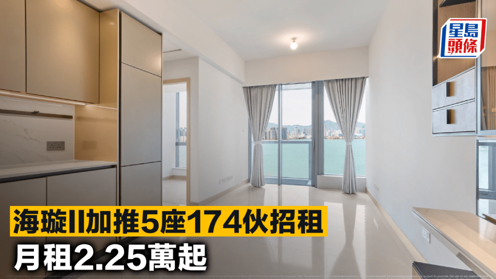 海璇II加推5座174伙招租 月租2.25萬起