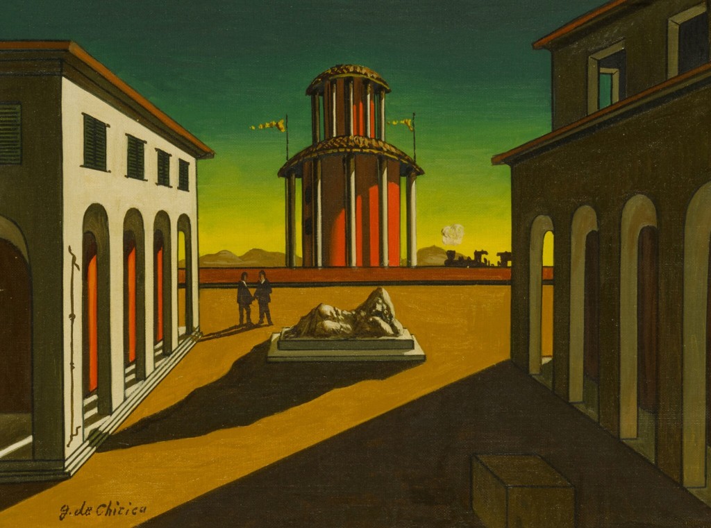 其中一位藝術家基里科的《Piazza d'Italia》。 其中一位藝術家基里科的《Piazza d'Italia》。