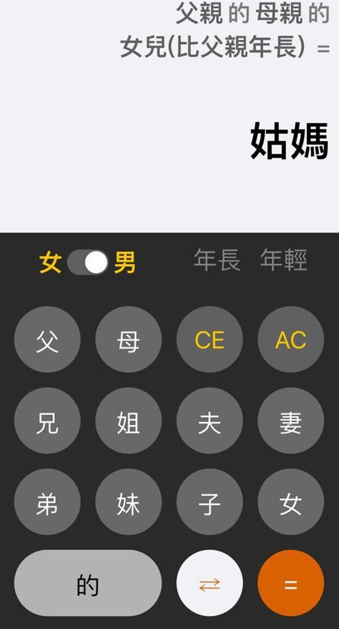 「三姑六婆」應用程式畫面截圖