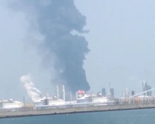 台灣雲林縣有石化廠爆炸。網圖