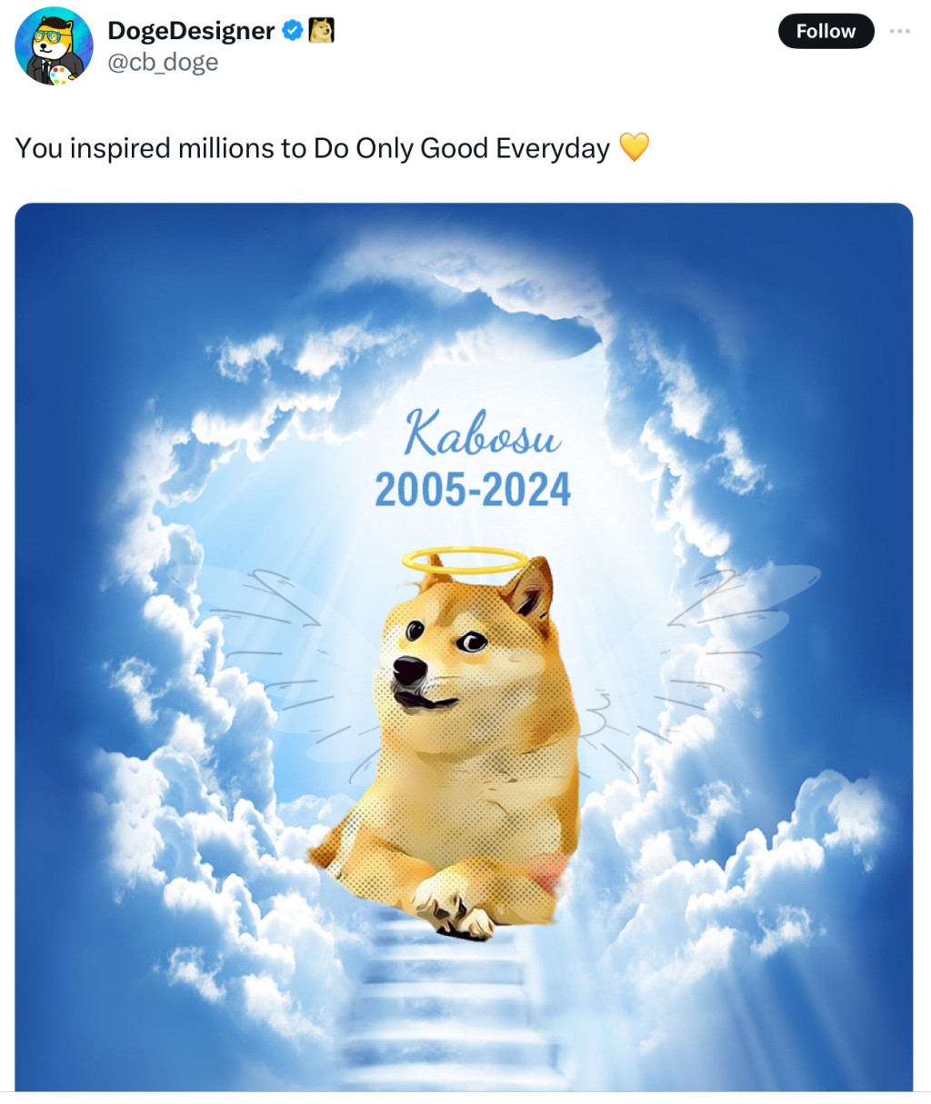 網友製圖悼念Kabosu。