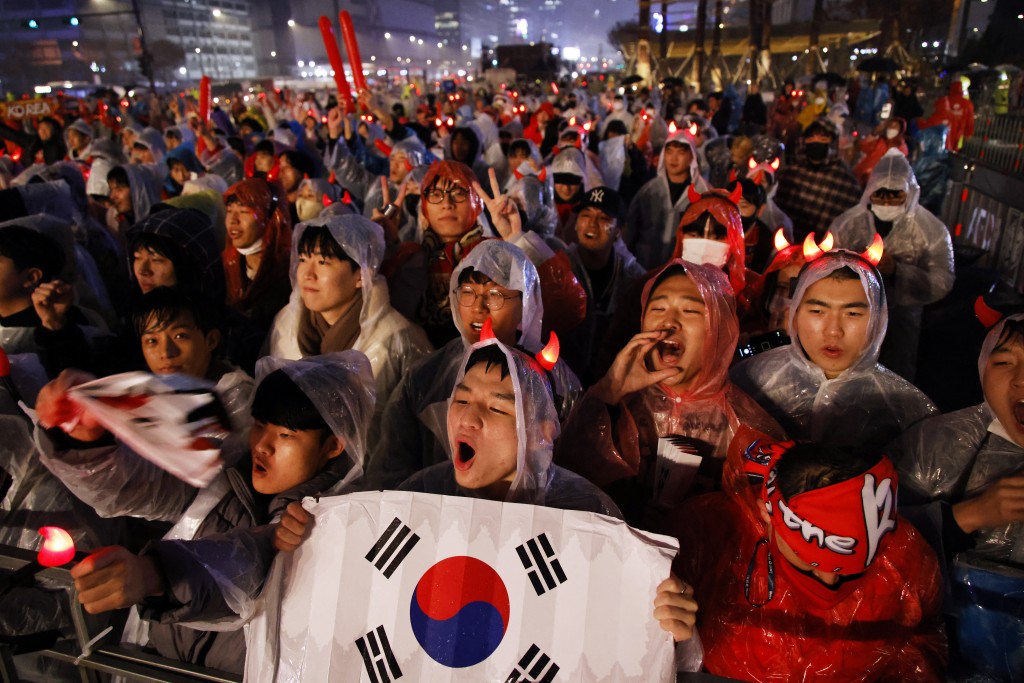 南韓球迷今晚集氣。Reuters