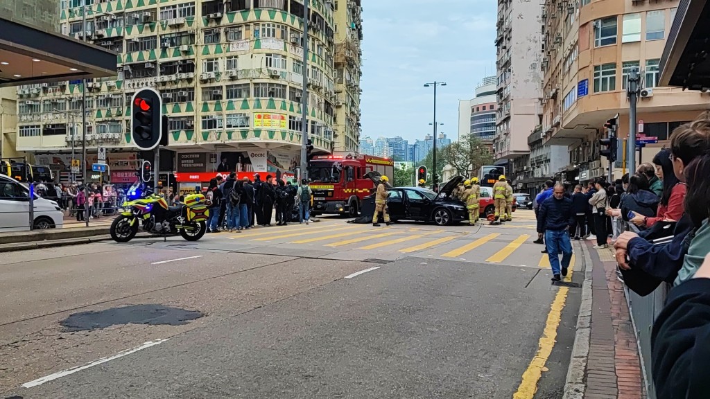 佐敦發生交通意外。網上圖片 佐敦發生交通意外。網上圖片