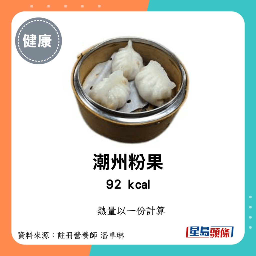 較低卡路里點心：潮州粉果 92kcal/份