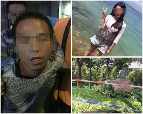 被告(左)出獄16天就再犯案，當日案發現場流花湖公園水池邊。圖:騰訊 