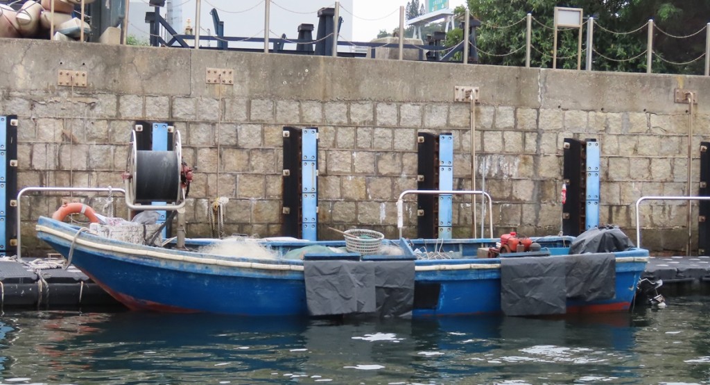 漁護署周三在海下灣海下公園截獲一艘疑非法捕魚漁船,兩名內地漁民被檢控。政府新聞處圖片