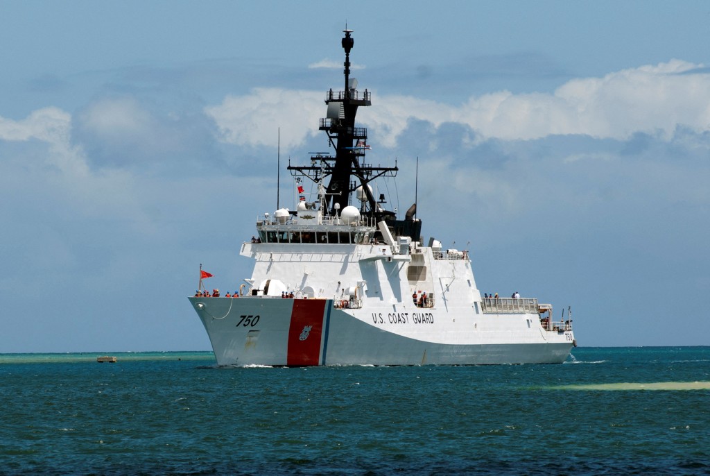 美國海岸防衛隊「伯索夫號」海岸防衛艦曾支援環太平洋軍演。路透社