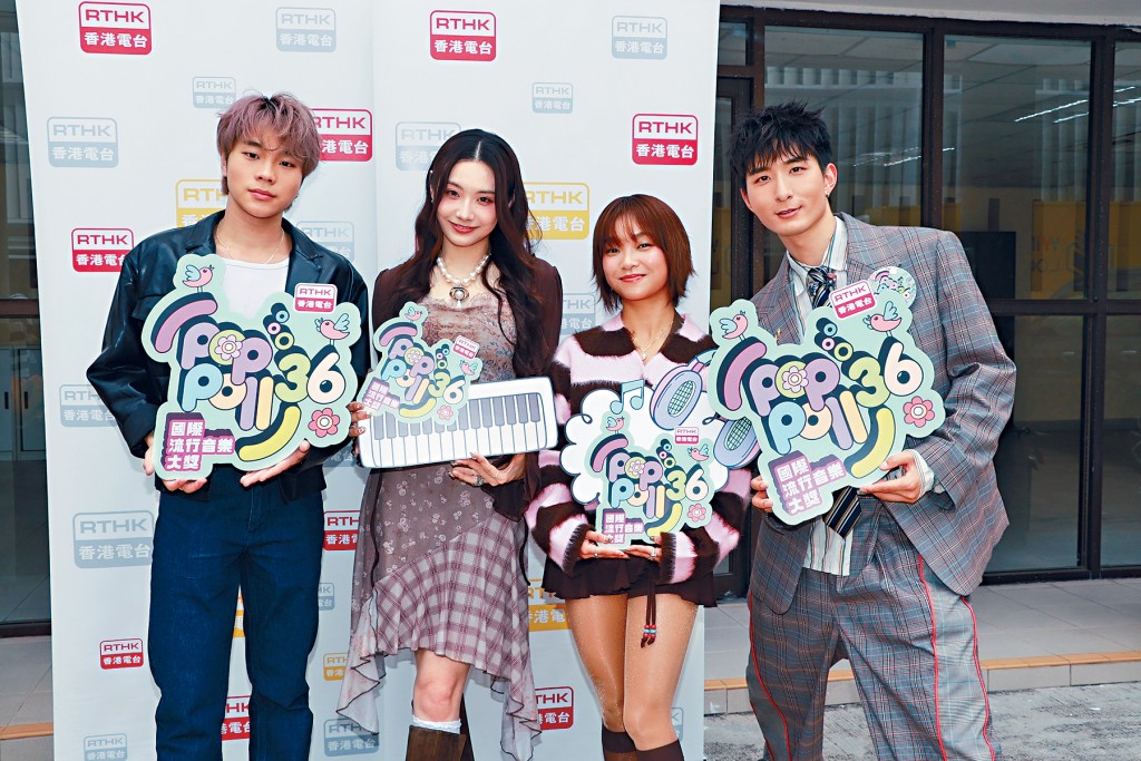 同場的Moon Tang（右二）對音樂頒獎禮抱平常心態。