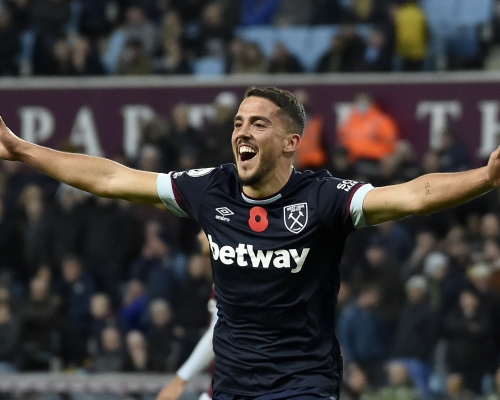 韋斯咸柏保路科奴斯慶祝入球。AP