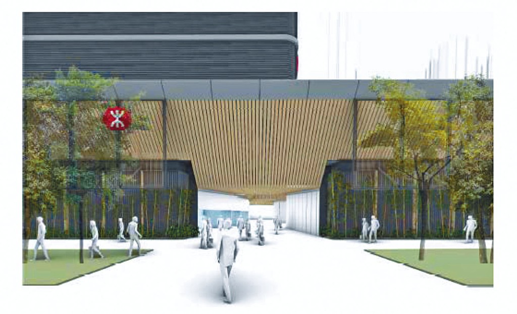 北環綫古洞站外模擬圖。