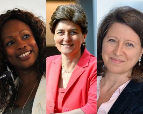 马克龙3位女性内阁成员弗莱塞尔(左起)、古拉尔及布赞。网图