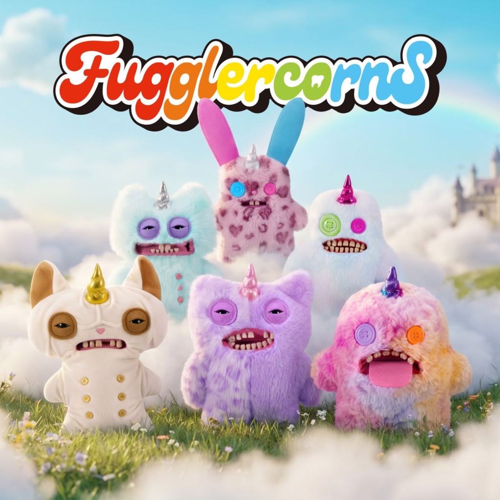 品牌新推Fugglercorns 獨角獸系列,採用馬卡龍色系柔軟絨料,頭頂閃亮獨角十分醒目。 品牌新推Fugglercorns 獨角獸系列,採用馬卡龍色系柔軟絨料,頭頂閃亮獨角十分醒目。