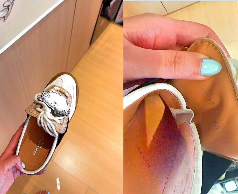 徐小姐不满LV职员未有预先提醒客人穿新鞋时要穿袜。《新闻晨报》